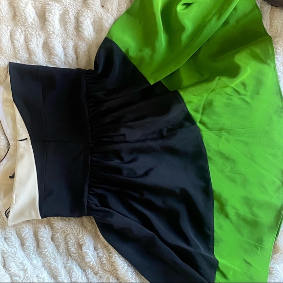 Jay Godfrey Silk Dress/ Silk/ Strapless/ Colorblock/ size 8/ Mini - Picture 4 of 6